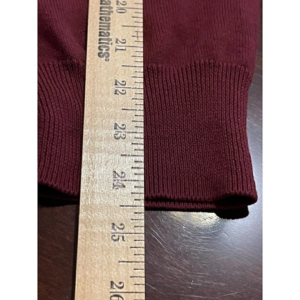 J Crew Burgundy Men's Cotton Crewneck Pullover Sweater Size Large